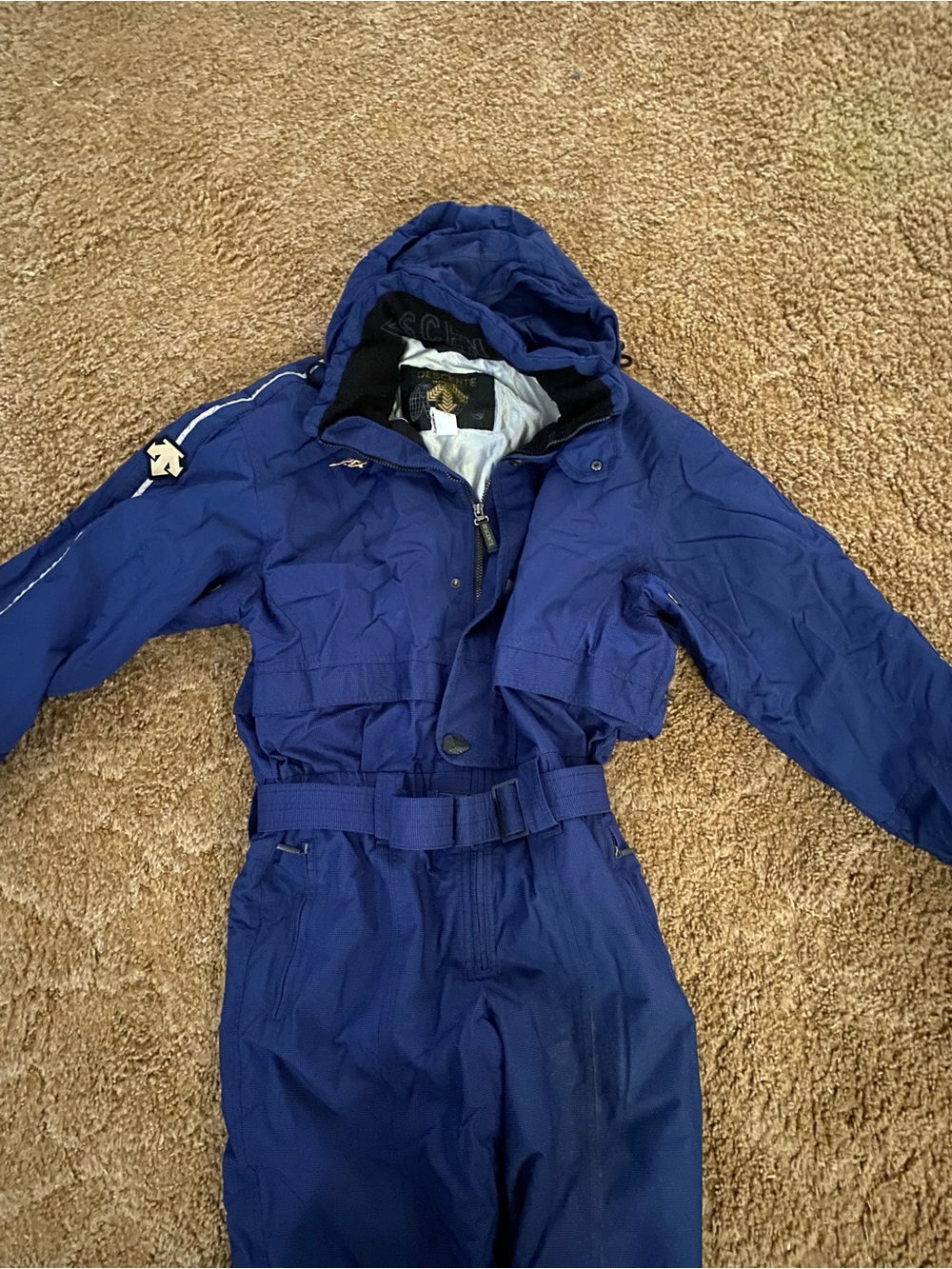 Descente Royal Blue Men's Ski Jacket and Bib Suit one piece
